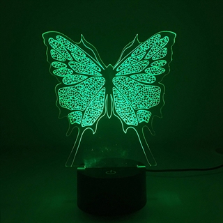 3d illusion natlampe sommerfugleform